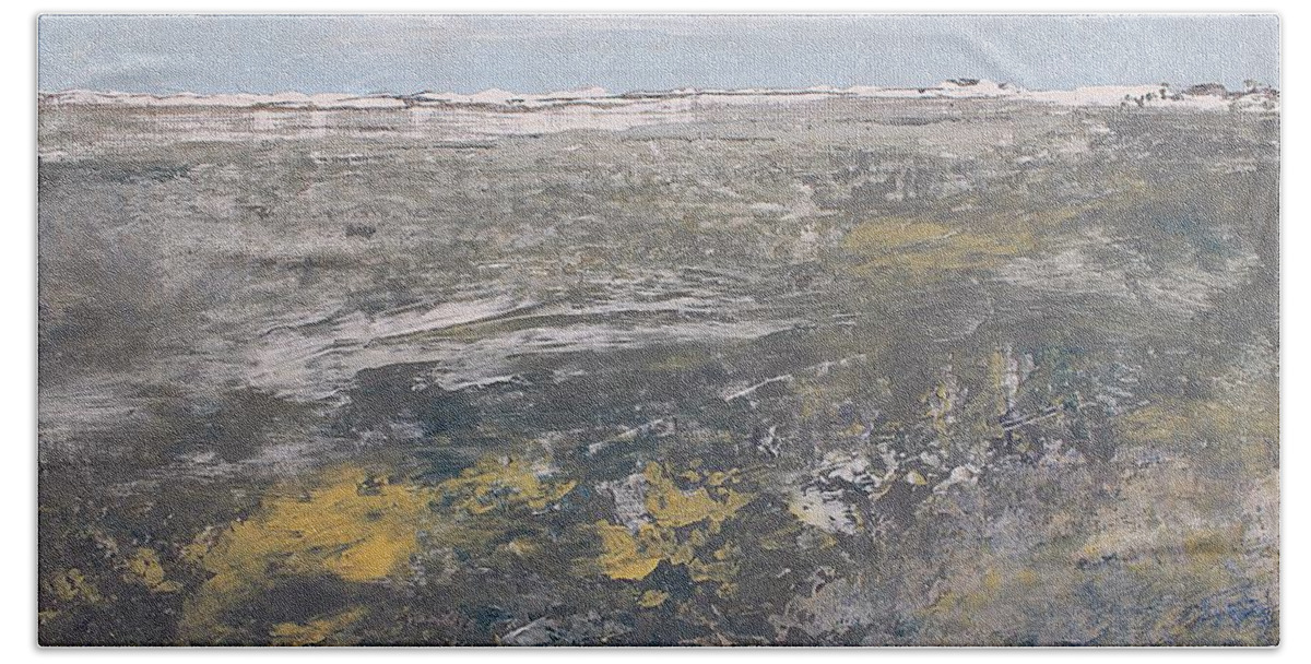 Landscape Beach Sheet featuring the painting Low Tide by Norma Duch