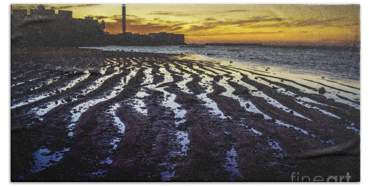 Andalucia Beach Towel featuring the photograph Low Tide on Saint Sebastian Castle by Pablo Avanzini