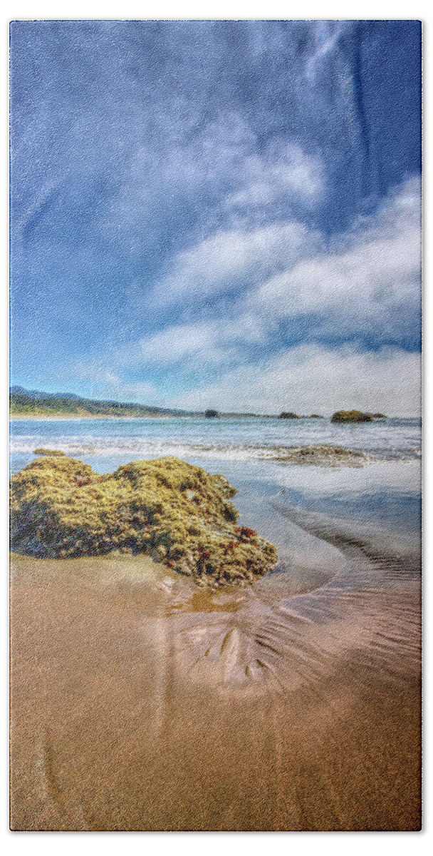 Boats Beach Towel featuring the photograph Low Tide on the Pacific Coast by Debra and Dave Vanderlaan
