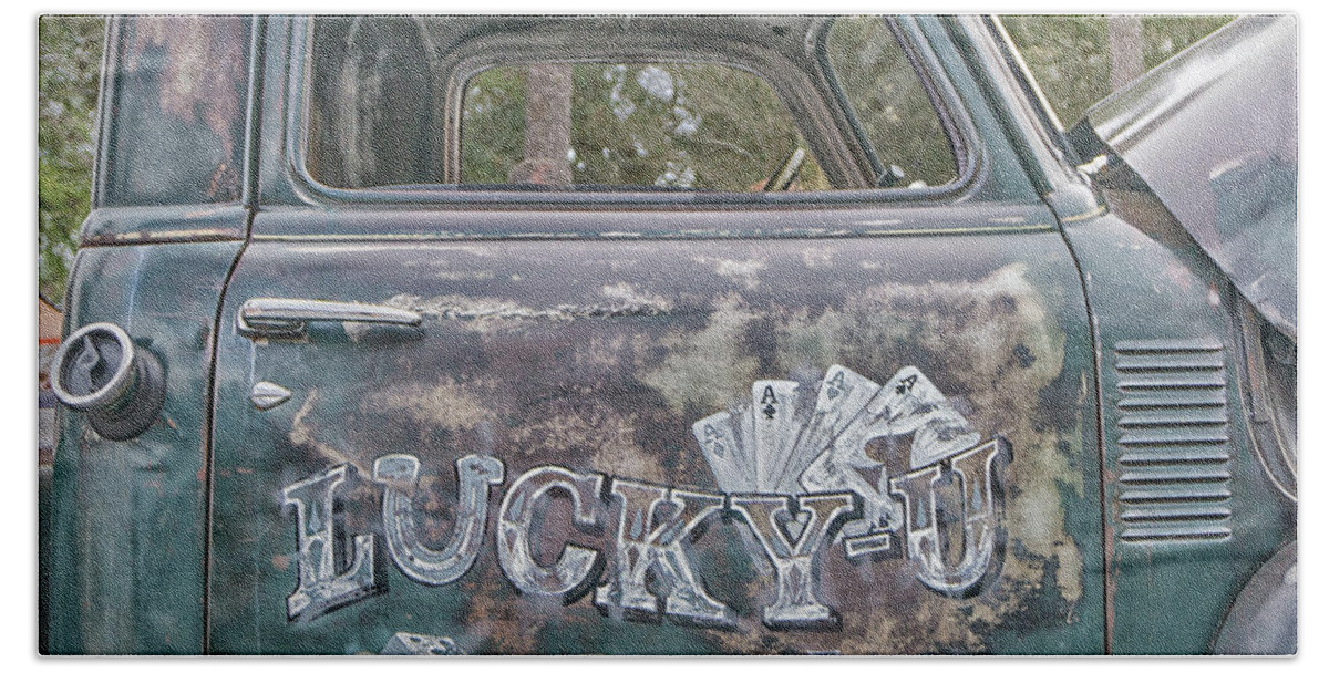 Truck Beach Towel featuring the photograph Lucky-u by Dennis Dugan