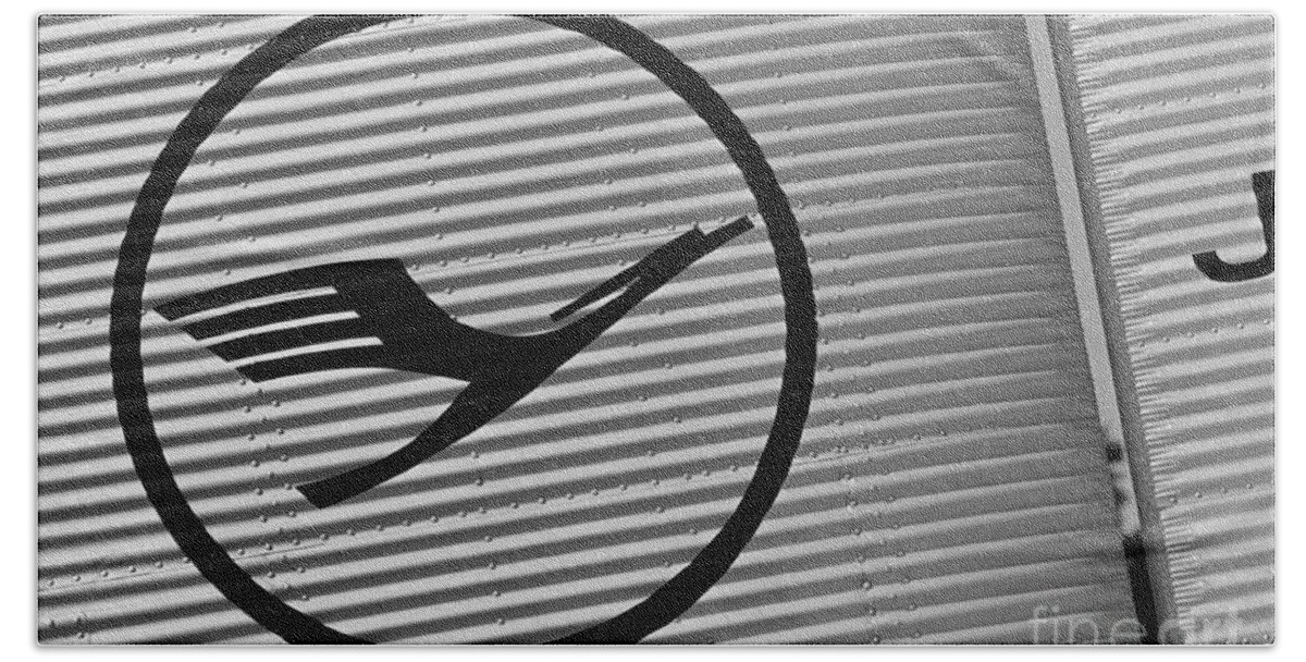 Lufthansa Beach Towel featuring the photograph Lufthansa emblem on Ju-52 by Riccardo Mottola