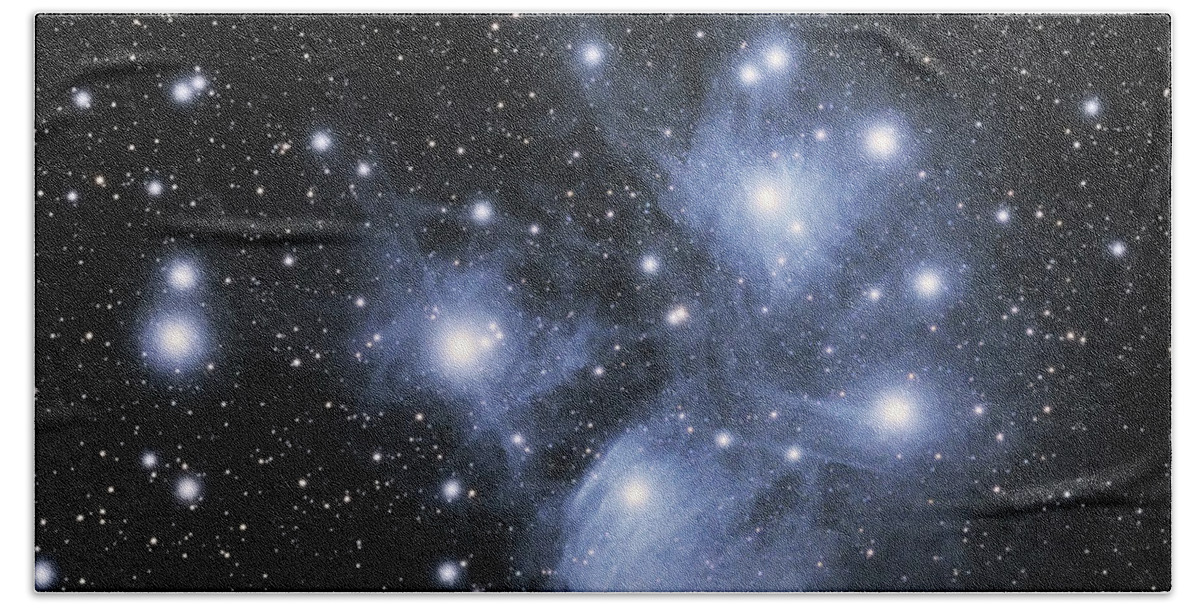 Cluster Beach Towel featuring the photograph M45--the Pleiades by Alan Vance Ley