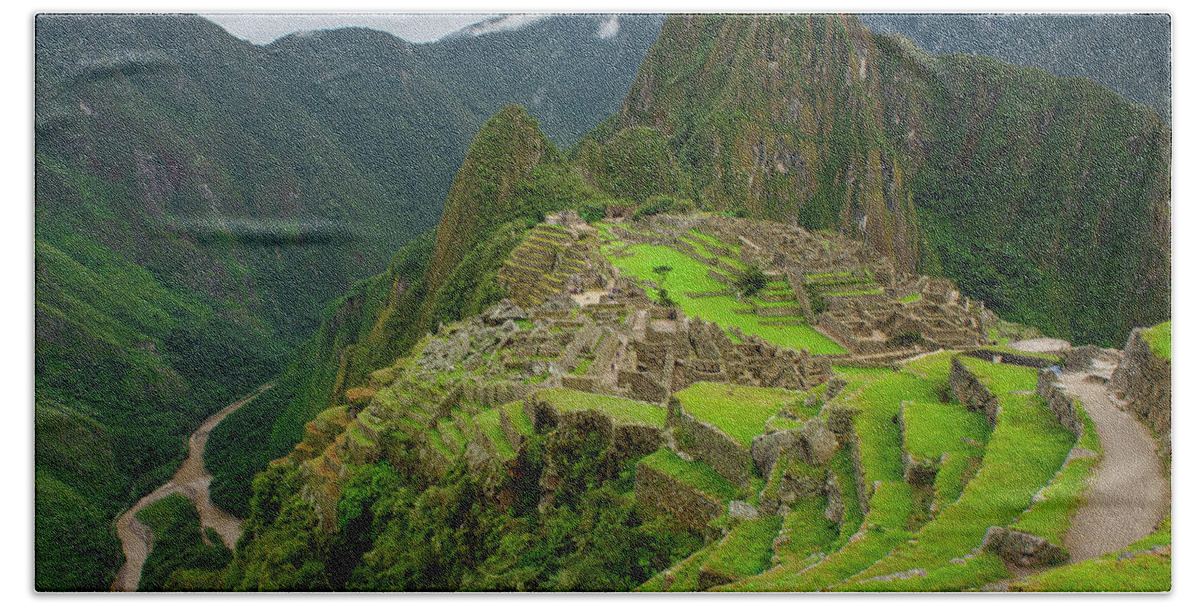 Peru Beach Towel featuring the photograph Machu Picchu #2 by John Roach