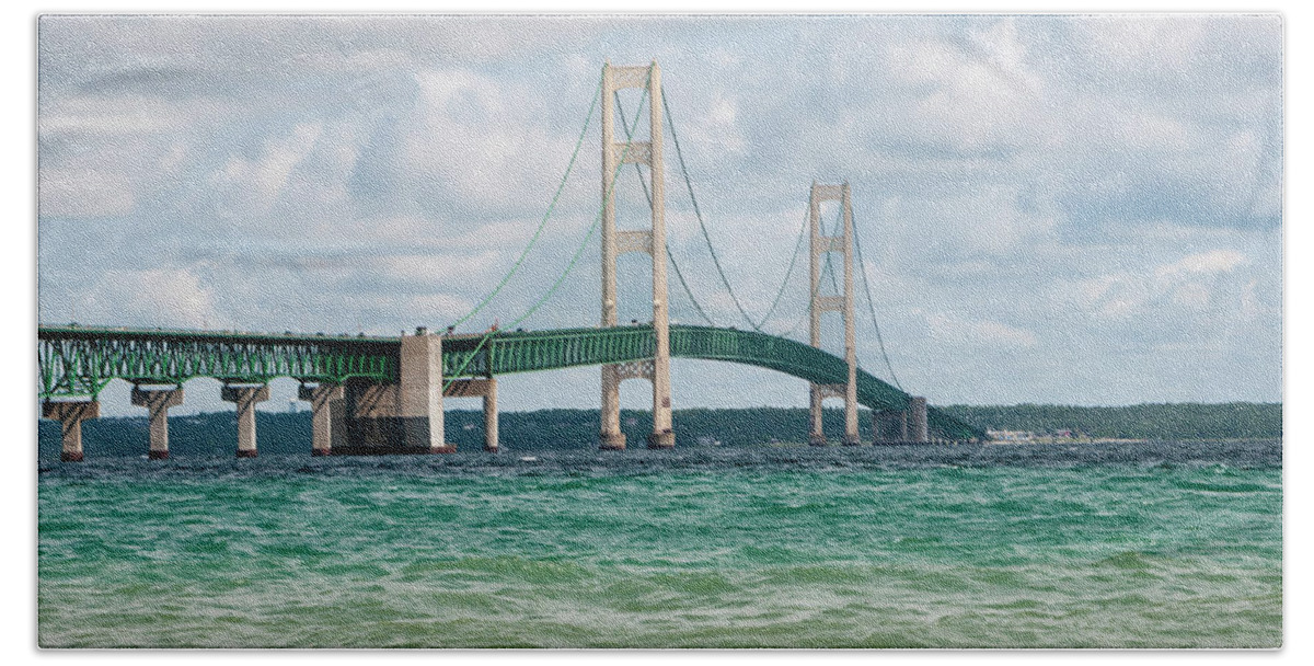 Mackinac Bridge Beach Sheet featuring the photograph Mackinac Bridge by Phyllis Taylor