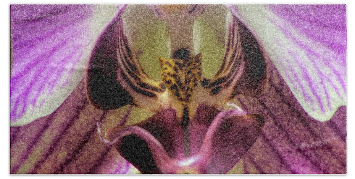Hdr Beach Towel featuring the photograph Macro Orchid by Brad Granger