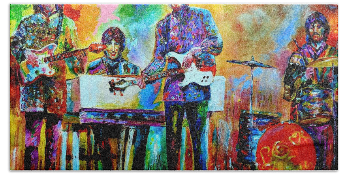 John Lennon Beach Towel featuring the painting Magical Mystery Tour by Leland Castro