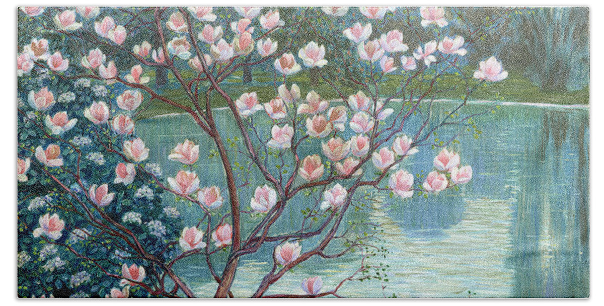 Magnolia Beach Towel featuring the painting Magnolia by Wilhelm List
