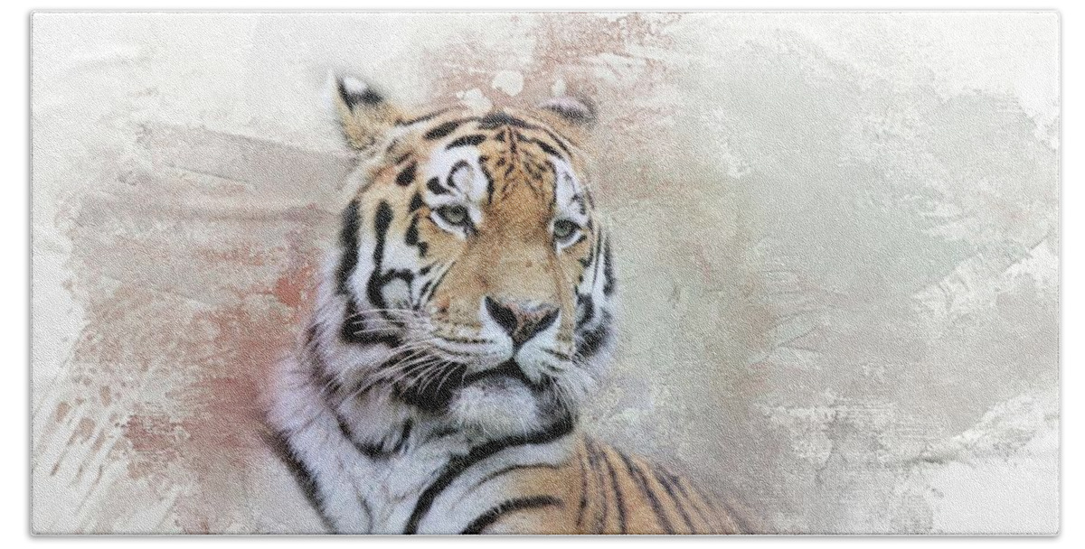Siberian Tiger Beach Sheet featuring the photograph Majestic by Eva Lechner