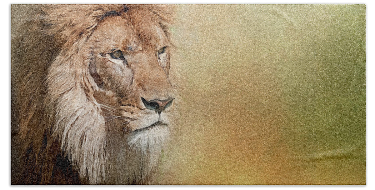 Lion. Panthera Leo Beach Sheet featuring the photograph Majesty by Brian Tarr