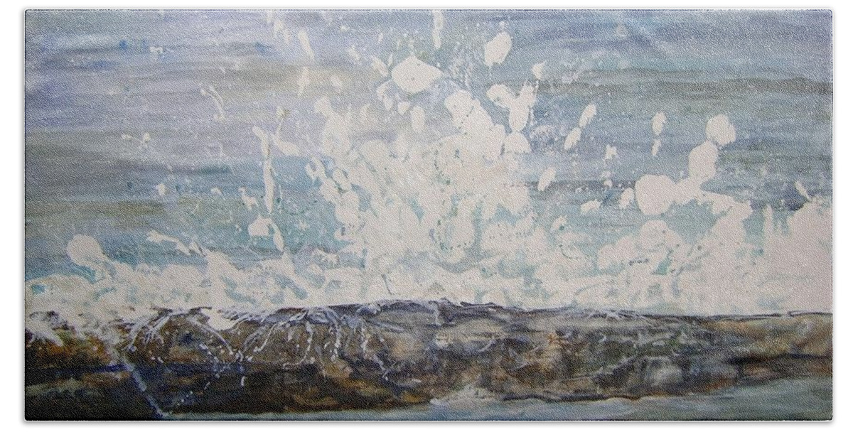 Watercolor Beach Towel featuring the painting Making a Splash by Kellie Chasse