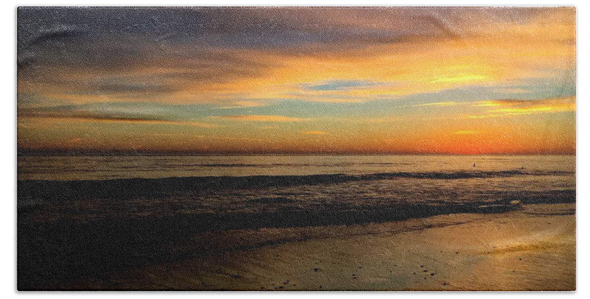 Landscape Beach Towel featuring the photograph Malibu Beach Sunset by Chris Tarpening