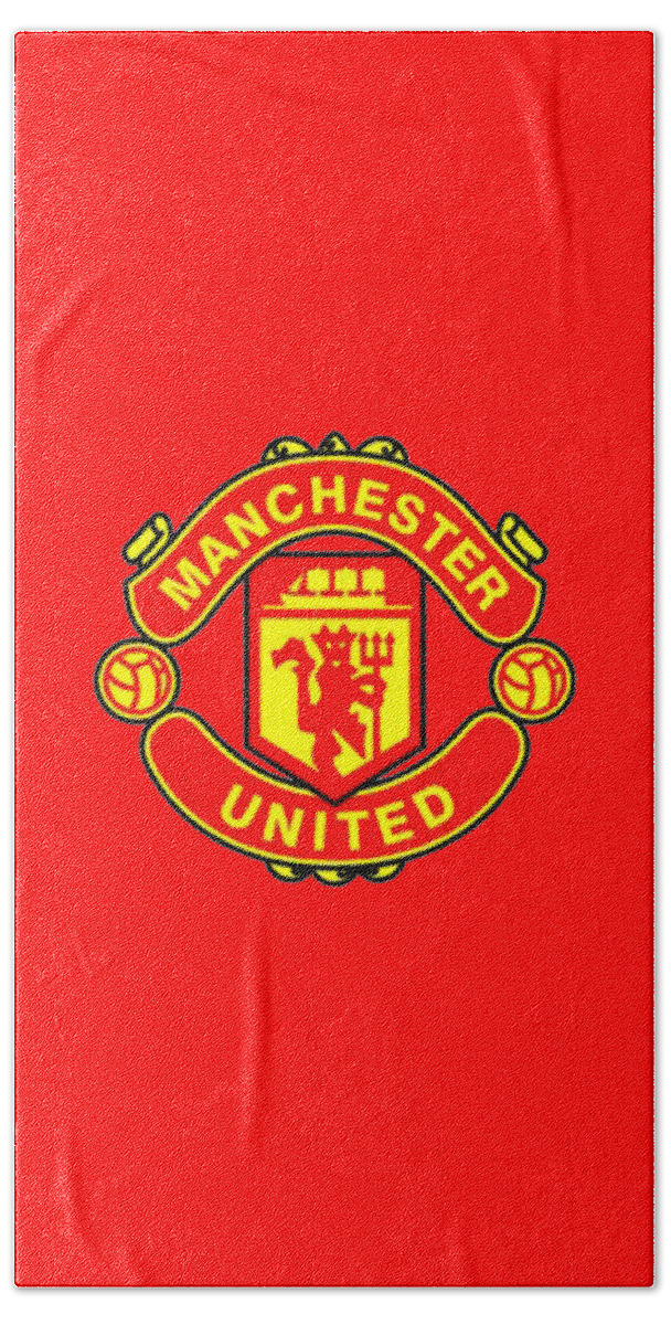Manchester United Beach Towel featuring the digital art Manchester United by Rawa Rontek