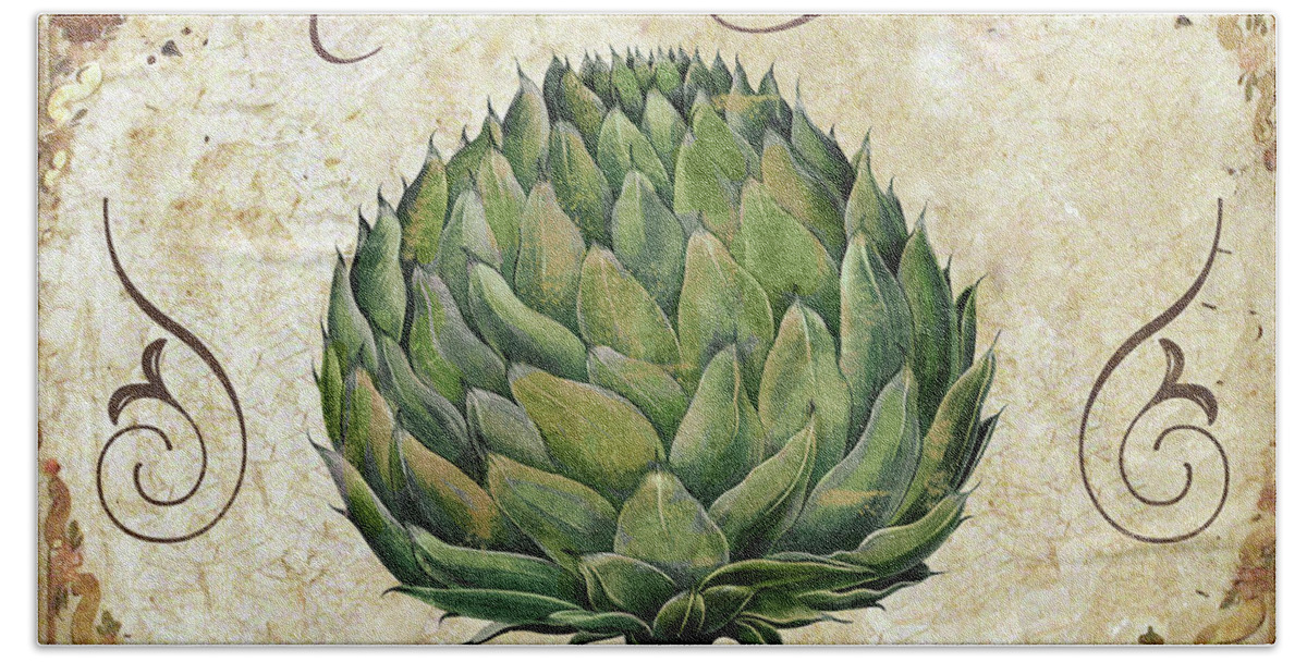 Artichoke Beach Sheet featuring the painting Mangia Artichoke by Mindy Sommers