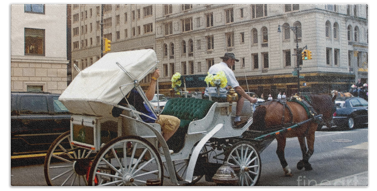 Buggy Beach Towel featuring the photograph Manhattan Buggy Ride by Madeline Ellis