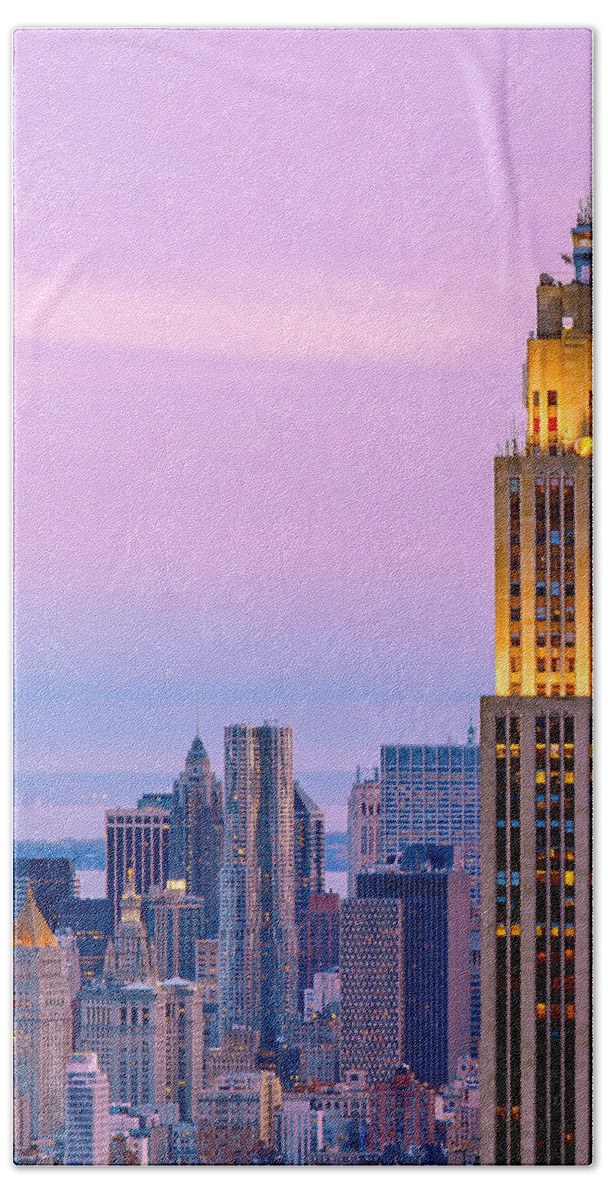 Empire State Building Beach Towel featuring the photograph Manhattan Magic by Az Jackson
