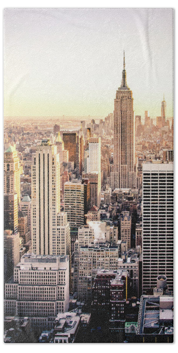 Nyc Beach Towel featuring the photograph Manhattan by Michael Weber
