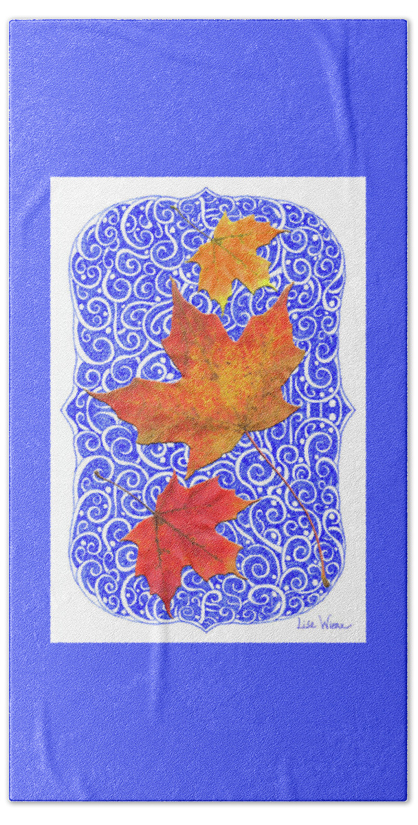 Maple Leaves Beach Sheet featuring the digital art Maple Leaves by Lise Winne