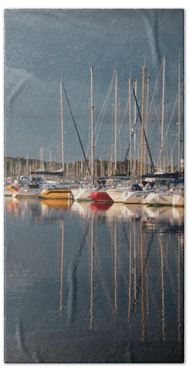 Boat Beach Sheet featuring the photograph Marina Sunset 8 by Geoff Smith