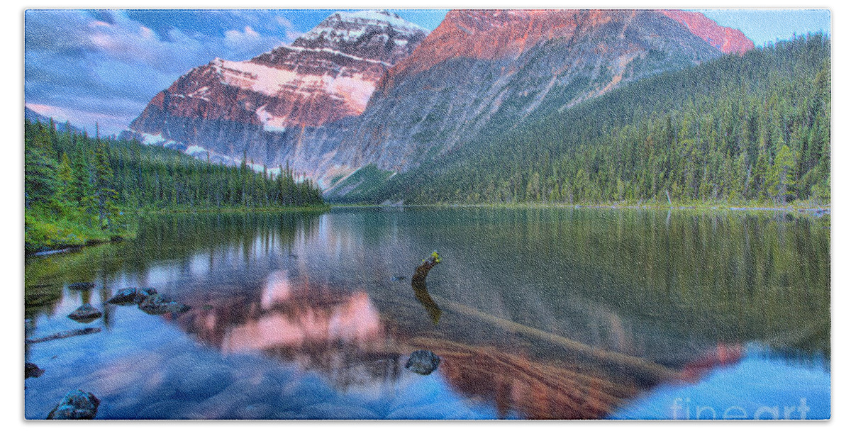  Beach Towel featuring the photograph Maroon Morning At Edith Cavell by Adam Jewell