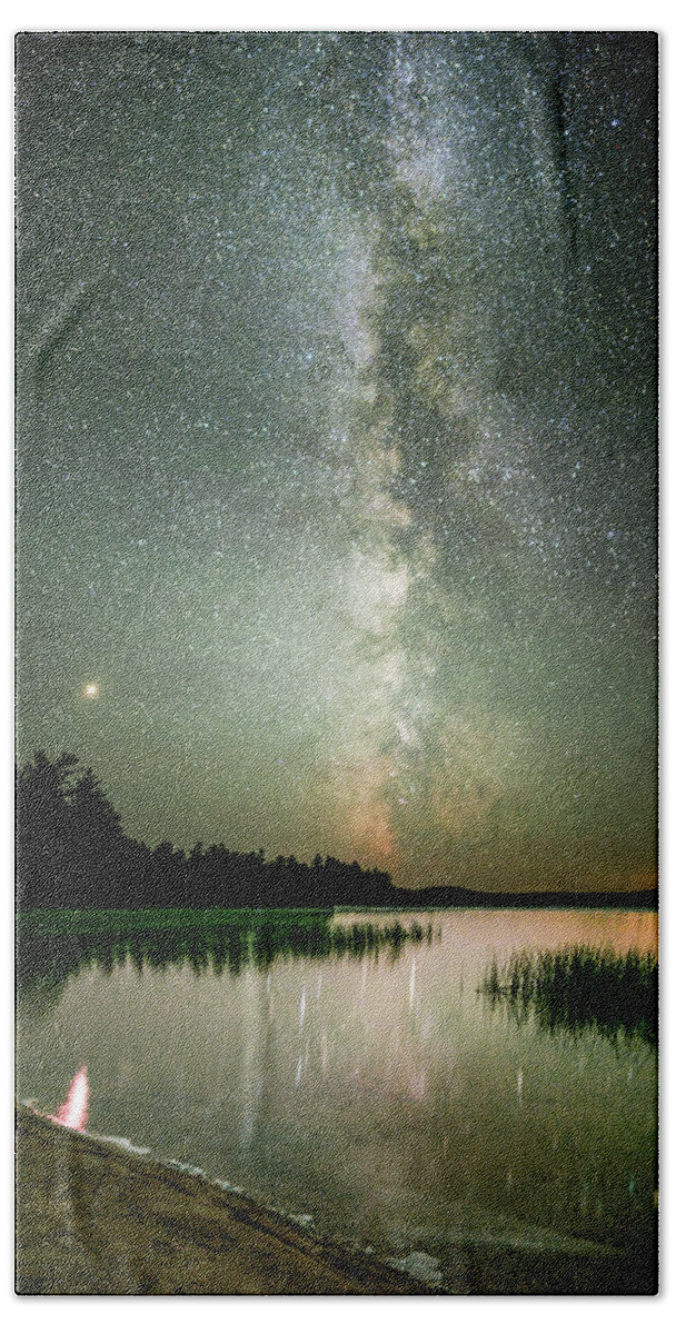 Night Beach Towel featuring the photograph Mars Over Sabao by Brent L Ander