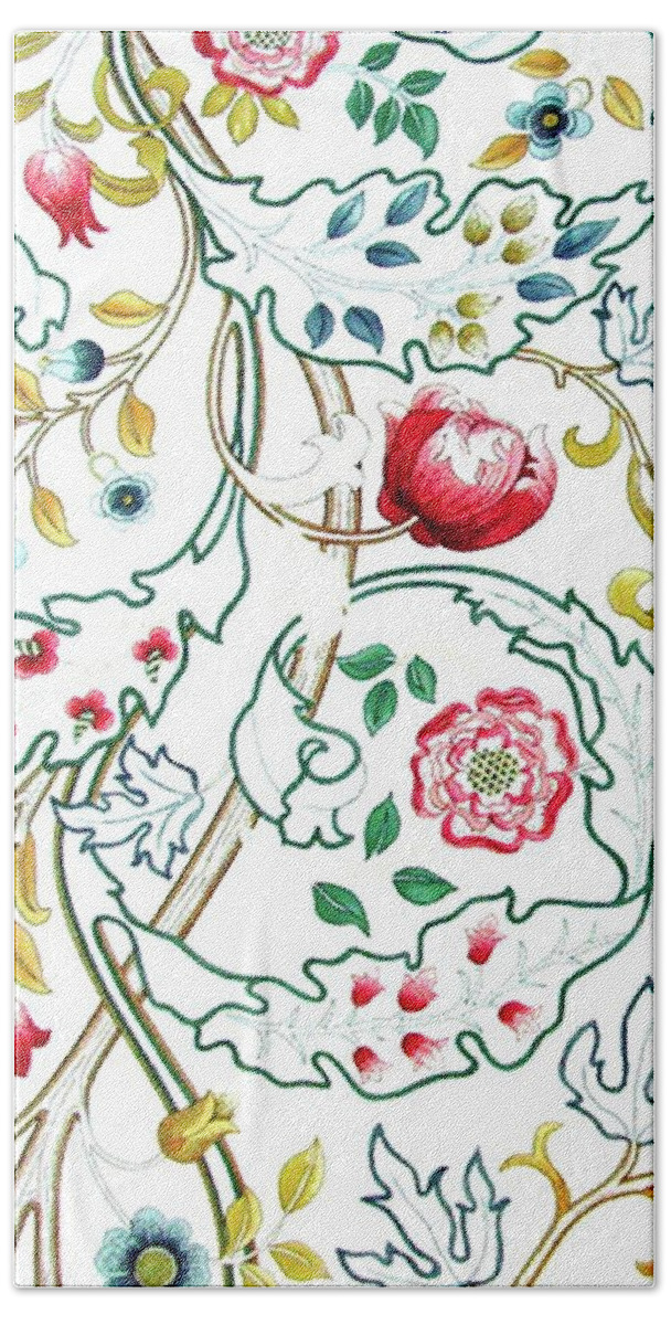 William Beach Towel featuring the drawing Mary Isobel Design by Philip Ralley