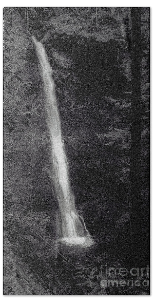 Water Beach Towel featuring the photograph Marymere Falls-Signed by J L Woody Wooden