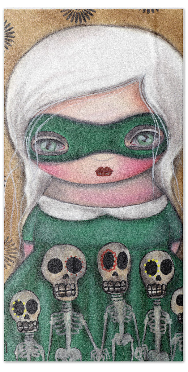 Halloween Beach Towel featuring the painting Mascara by Abril Andrade