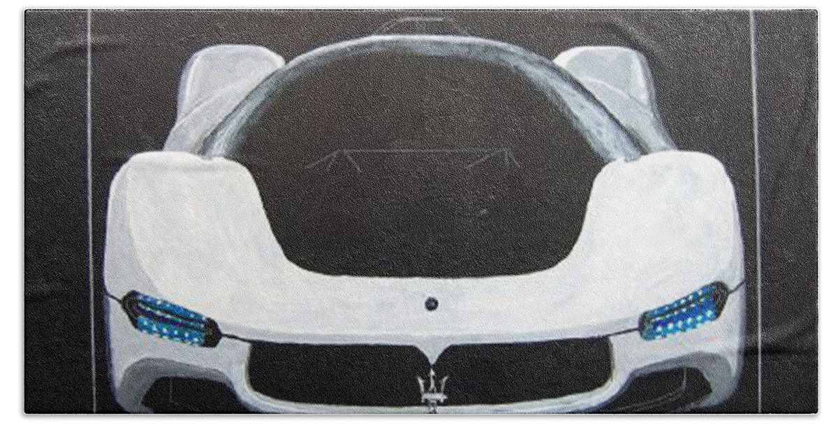 Car Beach Sheet featuring the painting Maserati Birdcage 75th Concept by Richard Le Page