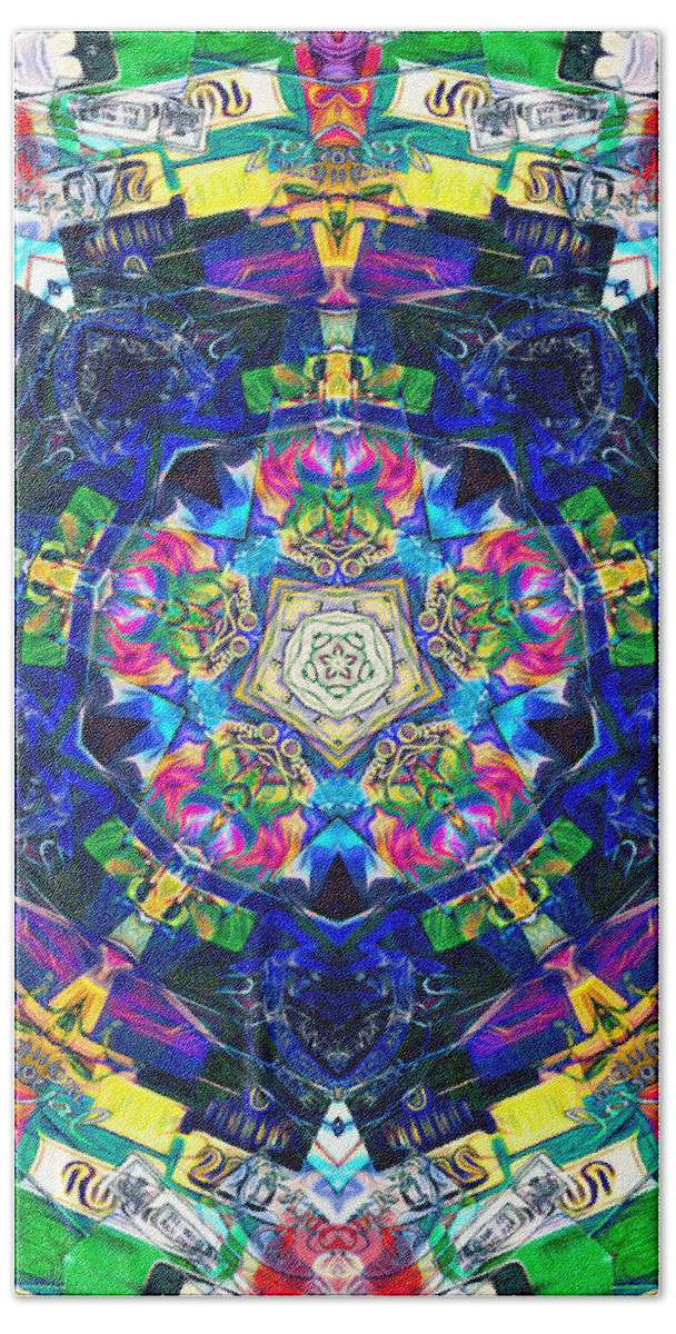 Abstract Beach Towel featuring the photograph Matchbooks Mandala by Phil Perkins