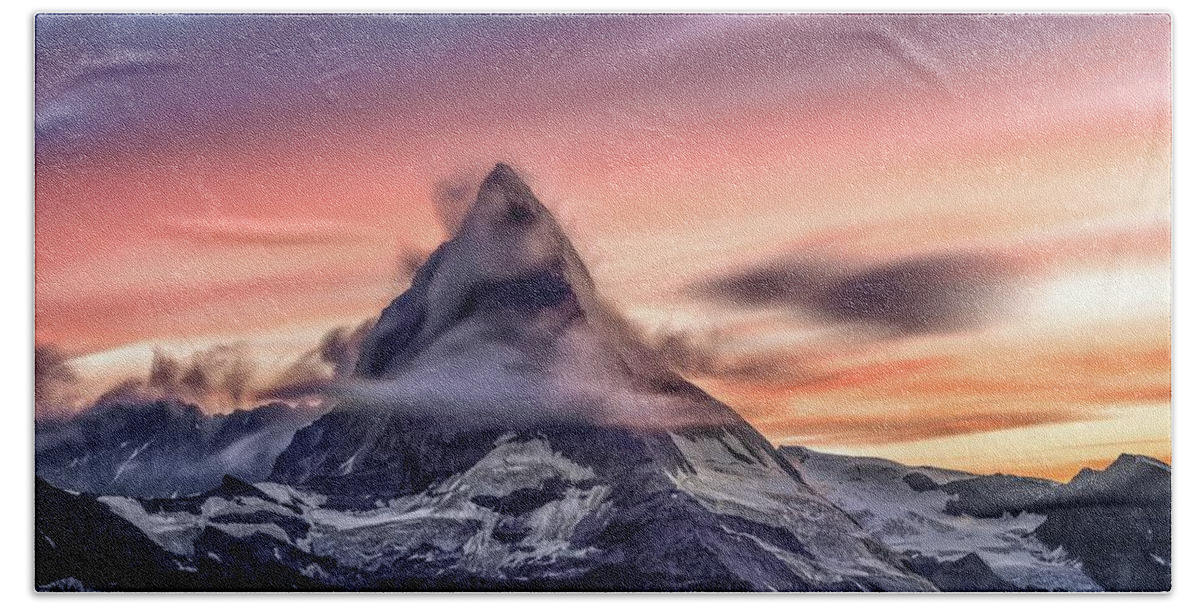 Matterhorn Beach Towel featuring the photograph Matterhorn by Sebastian Musial