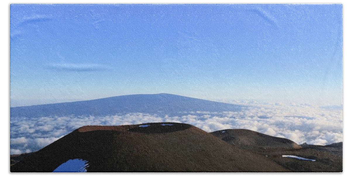 Photosbymch Beach Towel featuring the photograph Mauna Loa in the distance by M C Hood