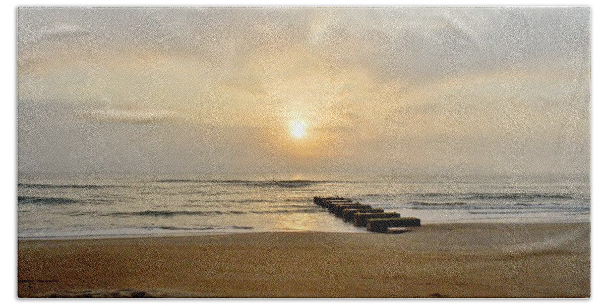 Obx Sunrise Beach Towel featuring the photograph May 13 OBX Sunrise by Barbara Ann Bell