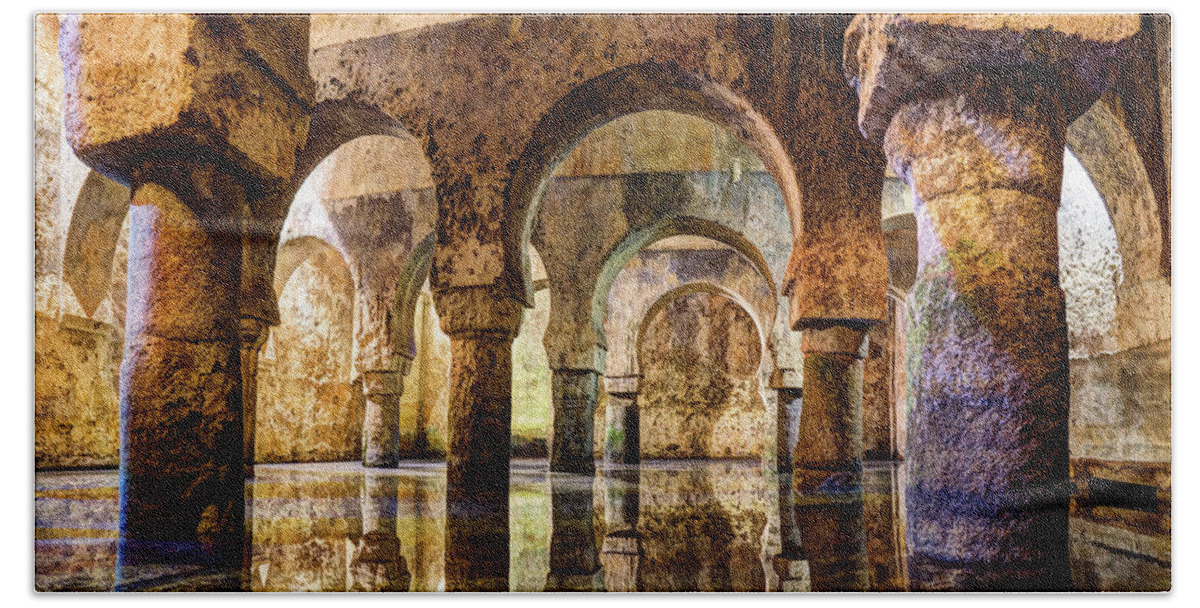 Cistern Beach Towel featuring the photograph Medieval Cistern in Caceres 01 by Weston Westmoreland