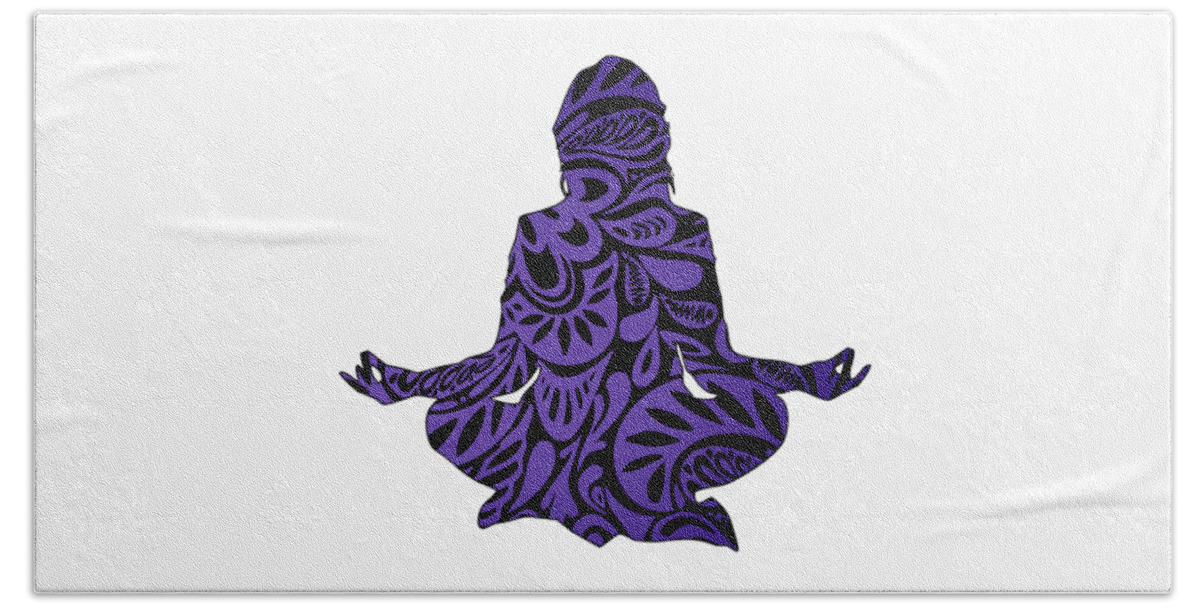 Meditate Beach Towel featuring the digital art Meditate Ultraviolet by Ricky Barnard