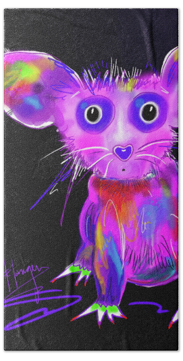Dizzycats Beach Towel featuring the painting Meep by DC Langer