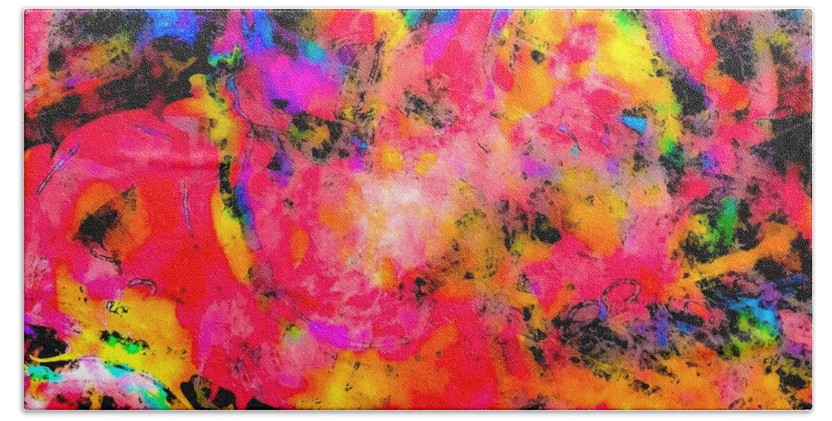 Abstract Beach Towel featuring the digital art Melting Popsicles by Abbie Loyd Kern