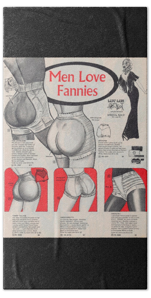 Black Americana Beach Sheet featuring the digital art Men Love Fannies by Kim Kent