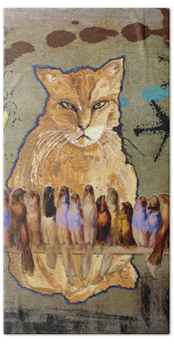 Cat Beach Sheet featuring the photograph Meow by Sandra Schiffner