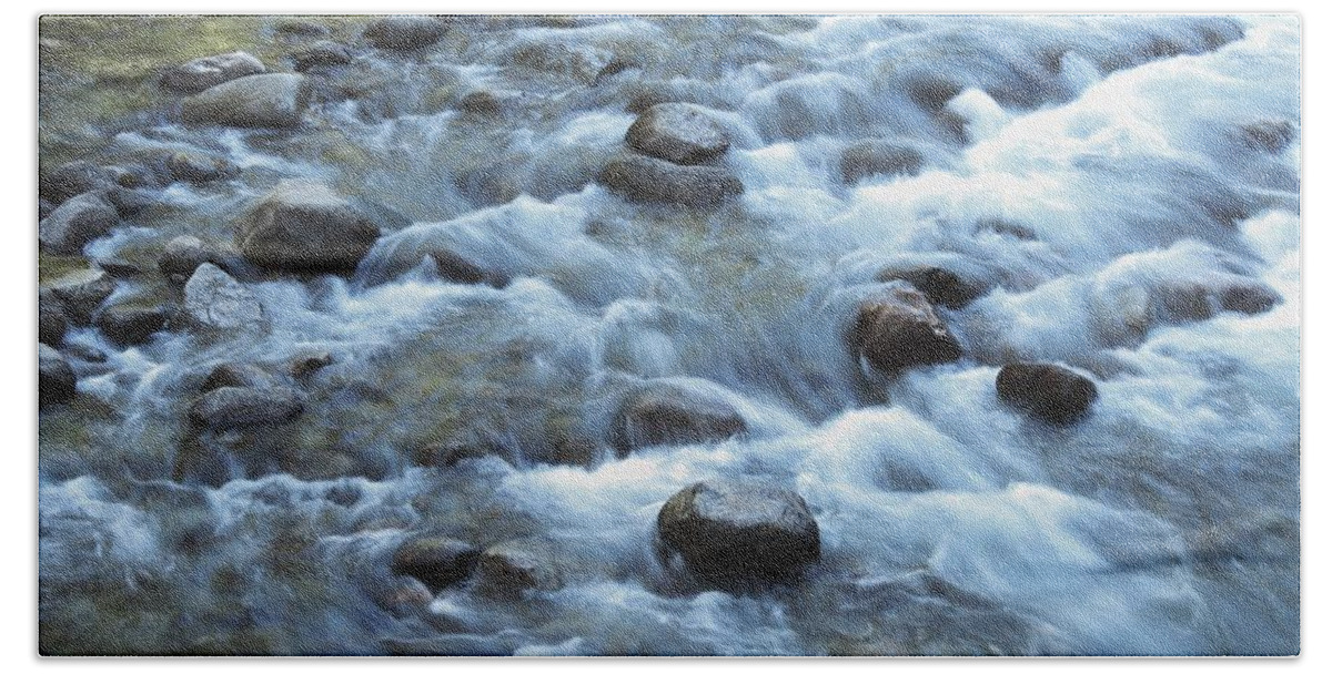 Merced River Beach Towel featuring the photograph Merced River by Connor Beekman