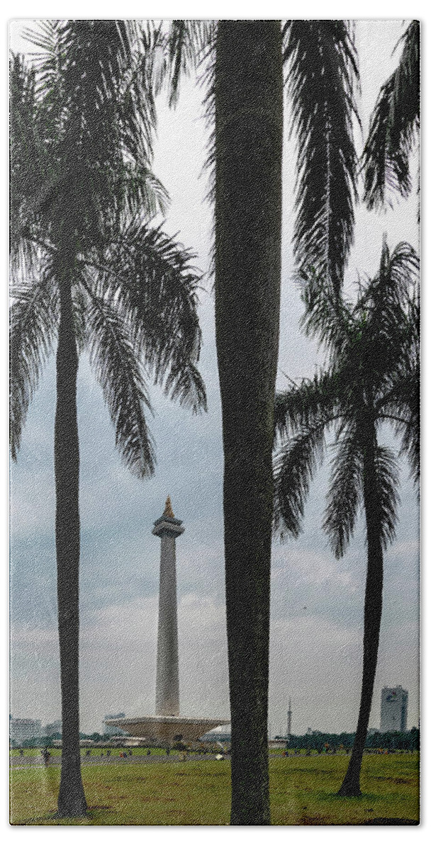 Jakarta Beach Towel featuring the photograph Merdeka Square by Steven Richman