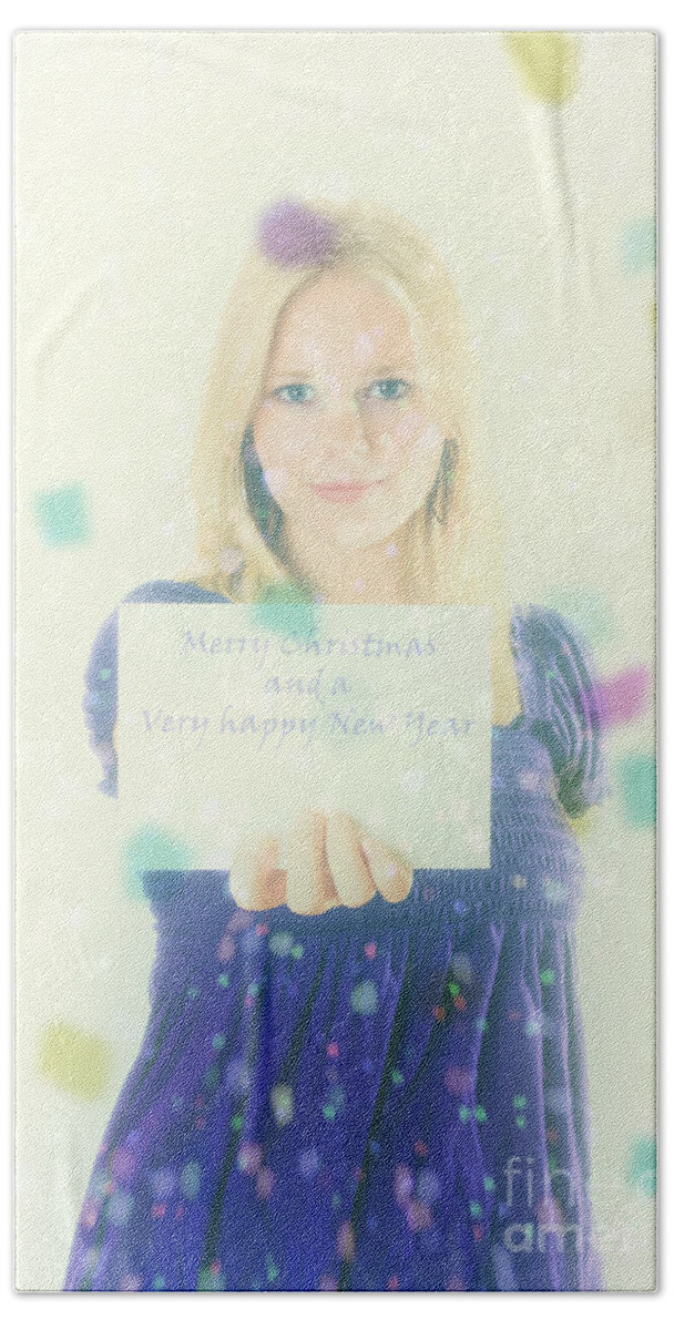 Holding Beach Towel featuring the photograph Merry Christmas and a very happy new year by Patricia Hofmeester