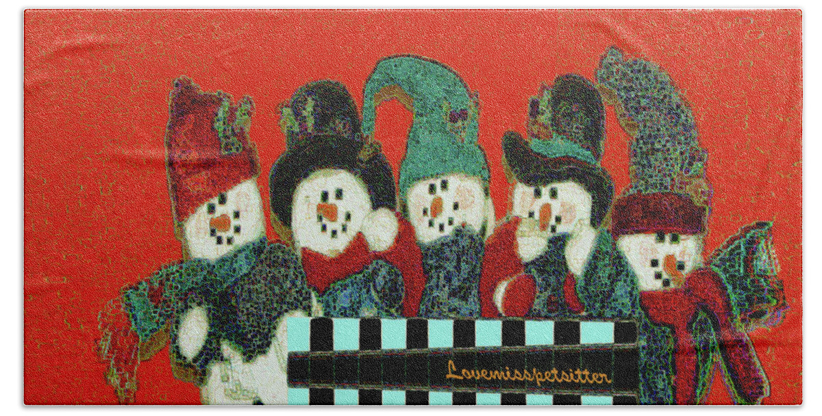 Christmas Art Beach Towel featuring the digital art Merry Christmas Art 45 by Miss Pet Sitter