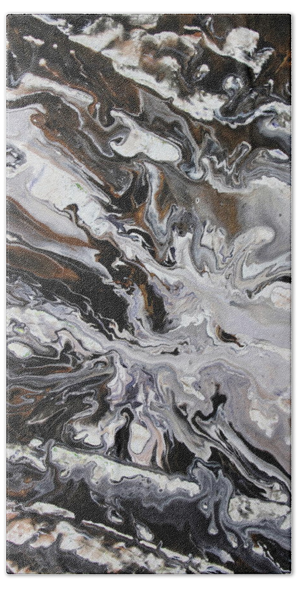 Contemporary Beach Towel featuring the painting Metalik by Madeleine Arnett