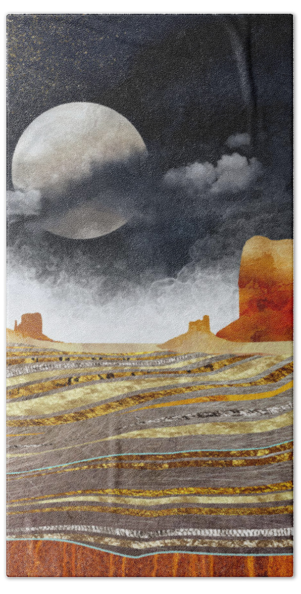 Desert Beach Towel featuring the digital art Metallic Desert by Spacefrog Designs
