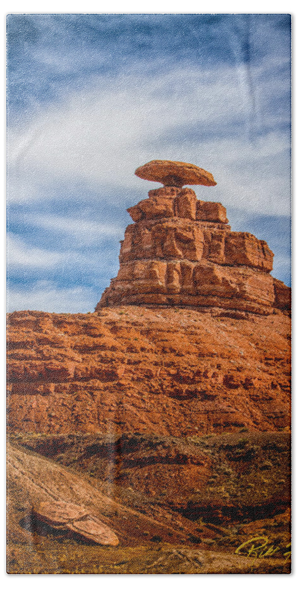 Utah Beach Towel featuring the photograph Mexican Hat Rock by Rikk Flohr