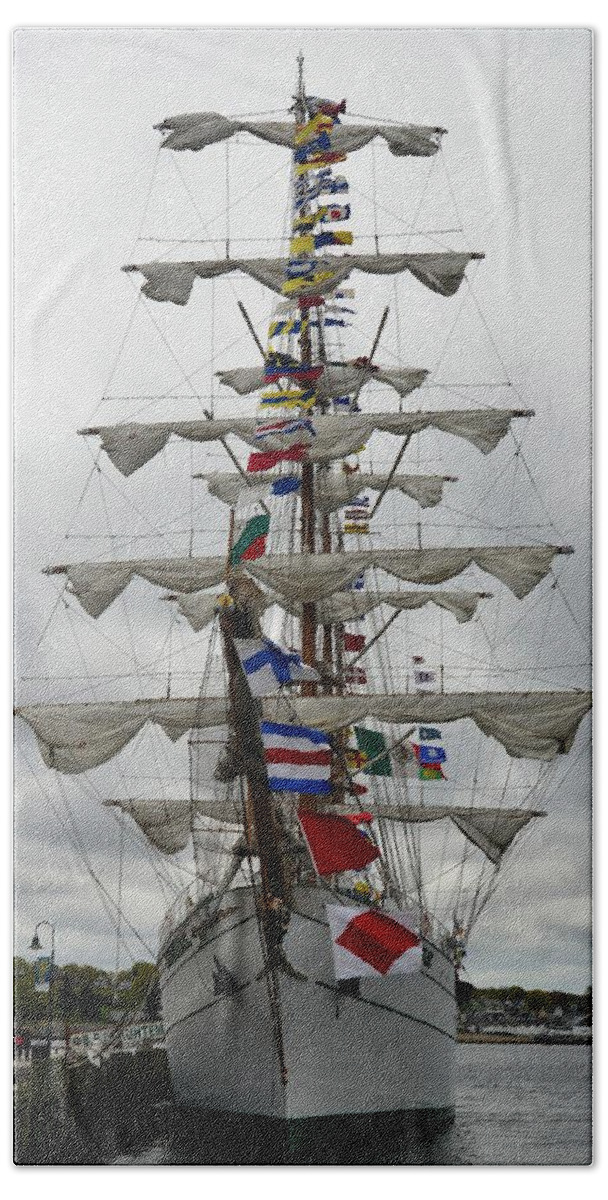 Transportation Beach Sheet featuring the photograph Mexican Navy Ship by Charles HALL