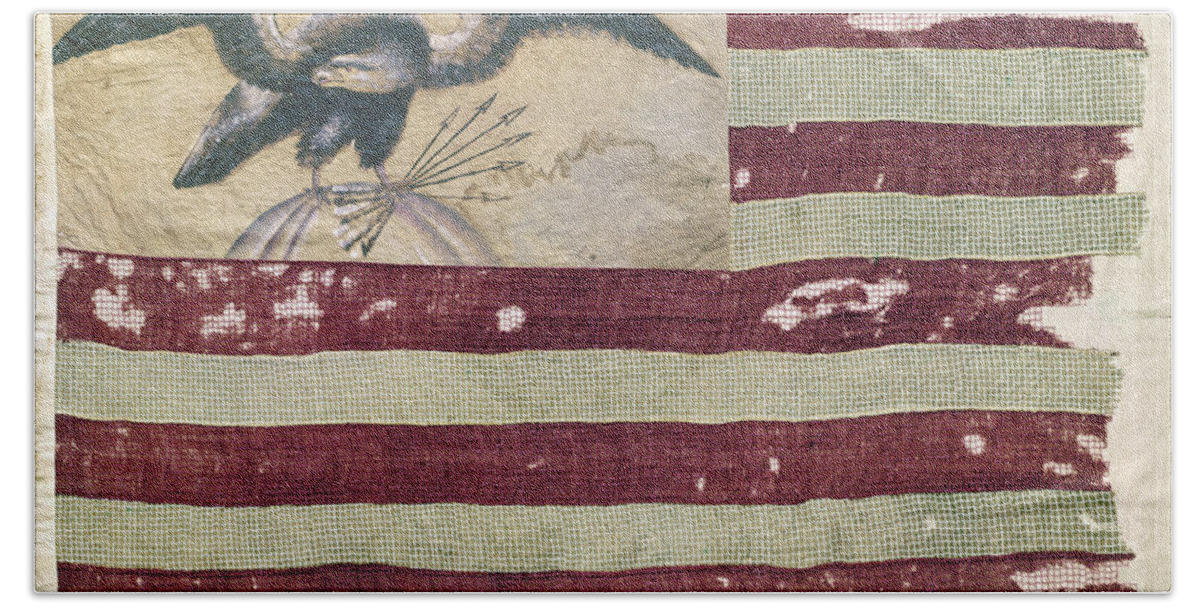 1840s Beach Towel featuring the photograph Mexican War U.s. Flag by Granger