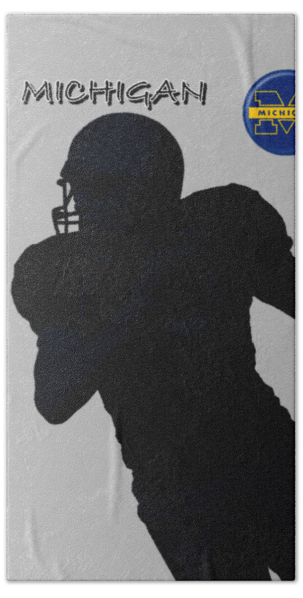 Football Beach Sheet featuring the digital art Michigan Football by David Dehner