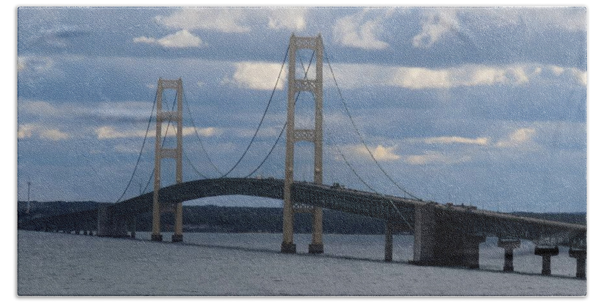 Mackinac Bridge Beach Sheet featuring the photograph Mighty Mac the Mackinac Bridge by Keith Stokes