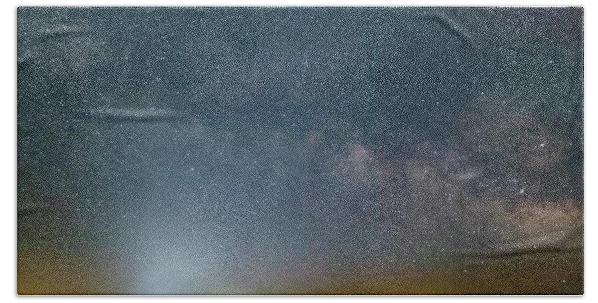 Kansas Beach Sheet featuring the photograph Milky Way over Christ Pilot Me Hill by Rob Graham